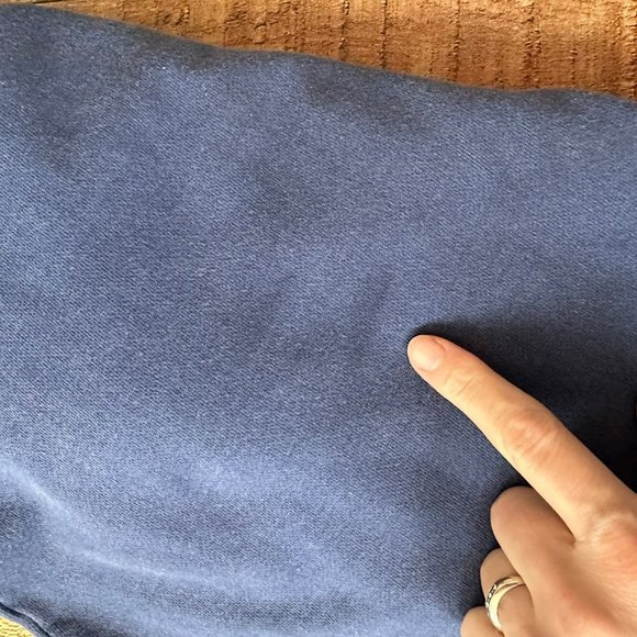 Vintage B.U.M. Equipment Blue Polo Shirt Striped Sleeves Embroidered Logo -L - Picture 3 of 9